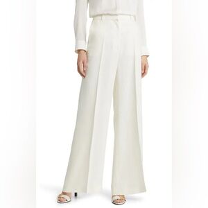 Boss Tikela Linen Cream Wide-Leg Women's Pants